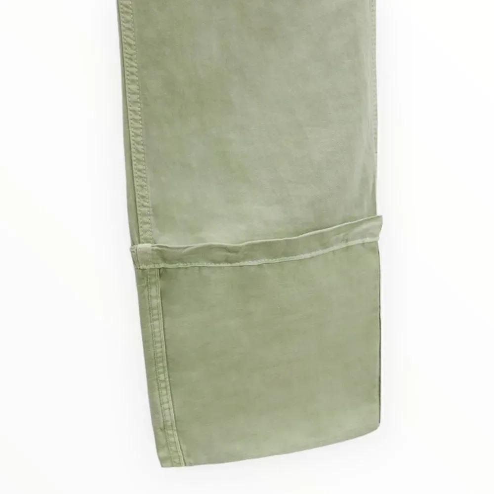 ZARA | Sea Green | LINEN BLEND TURNED UP CUFF PANTS